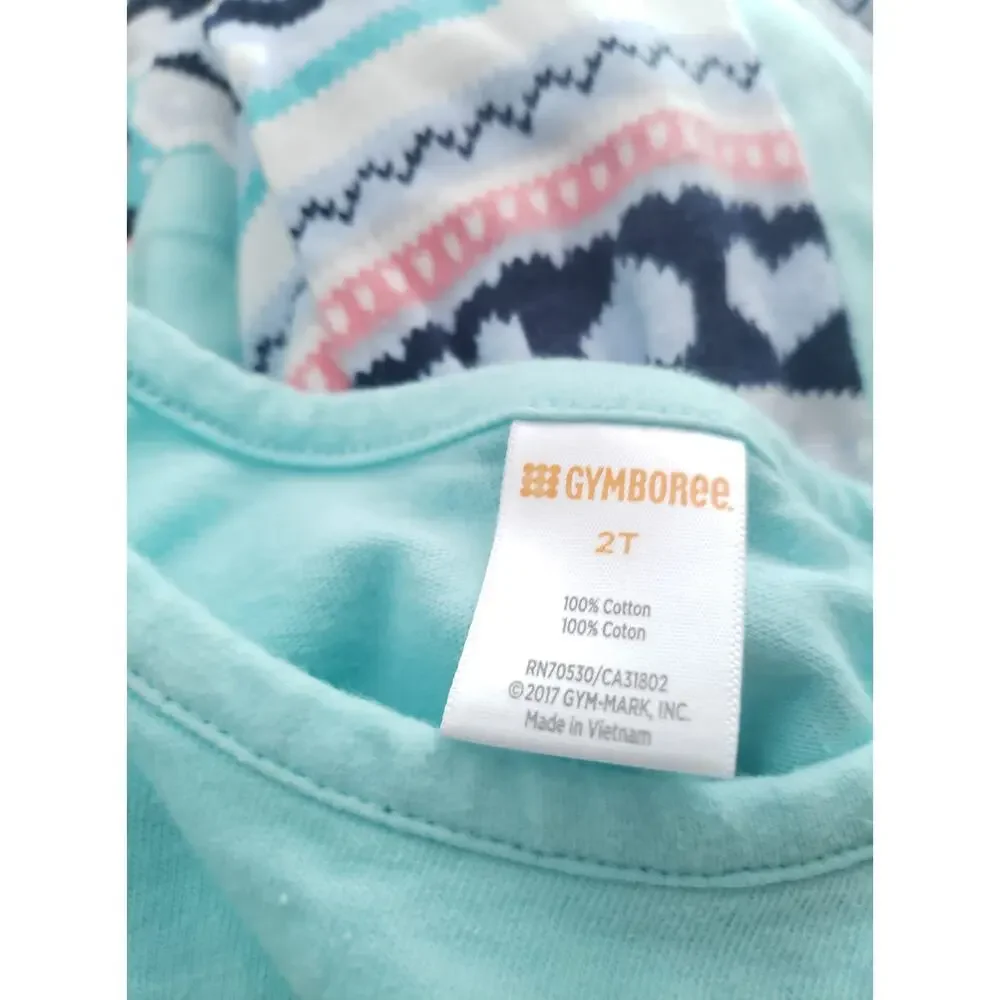 Gymboree 2T Girls Fair Isle Aqua Cotton Dress